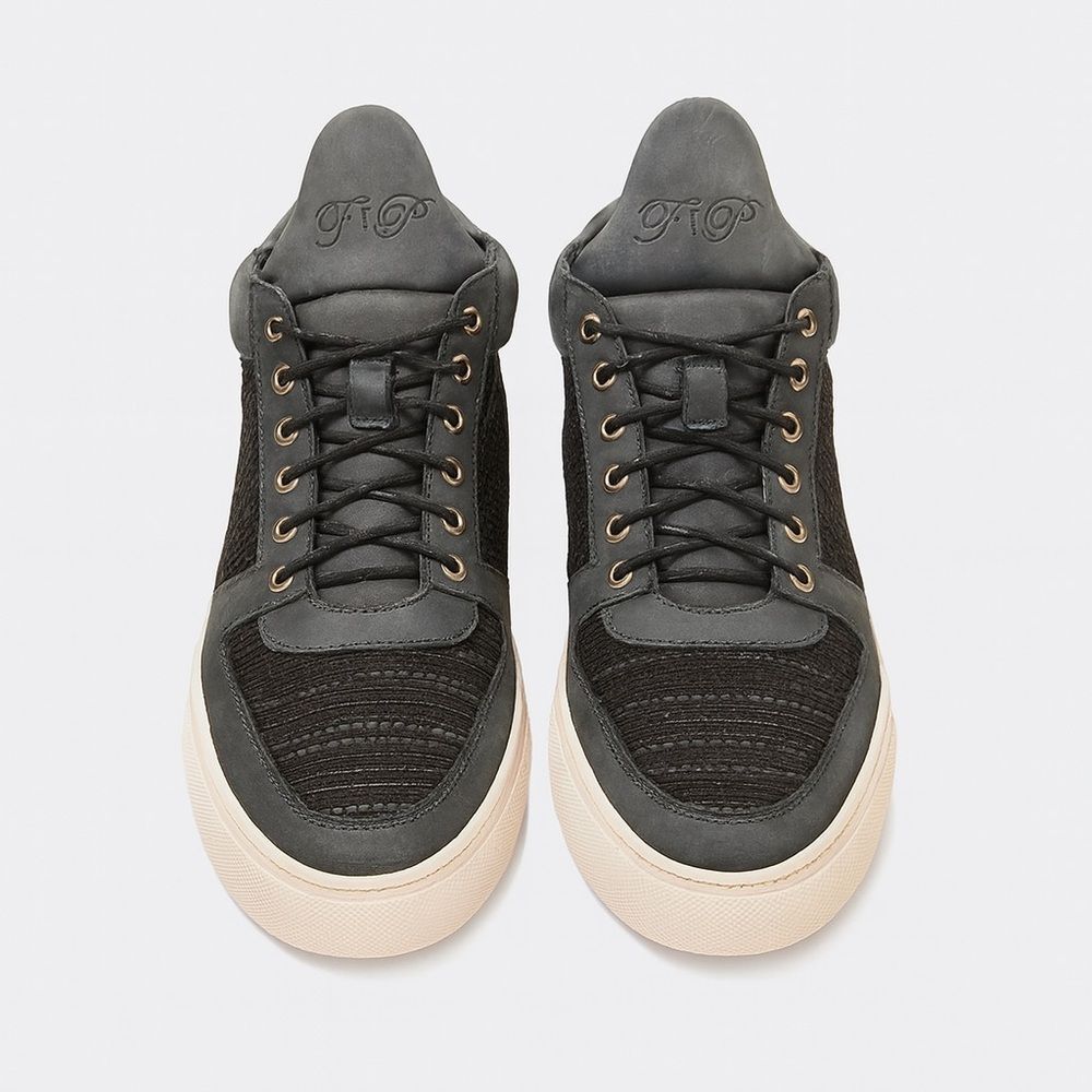 Filling Pieces High Top Sneakers US 11.5–12 Navy Suede Leather Handmade Portugal